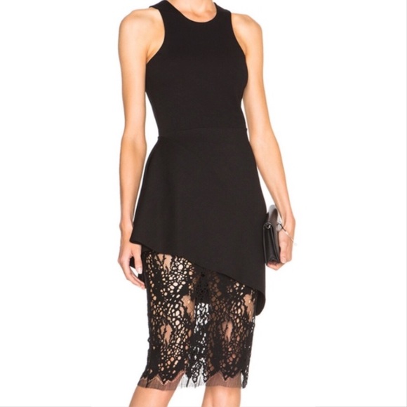 Mason Dresses & Skirts - Mason black racer back dress lace sheer bottom